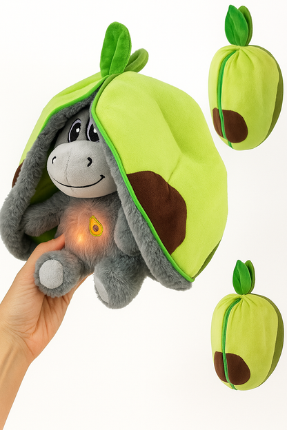 Cute baby donkey plush toy | Stuffed creative into fruit transform breathing donkey sleeping