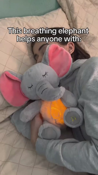 Breathing elephant bear toy for a good night's sleep