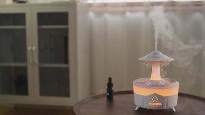 Mushroom diffuser with LED Light and raindrops
